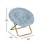 Emma and Oliver Ersa Oversize Folding Saucer Moon Chair and Ottoman for Dorm and Bedroom with Steel Frames